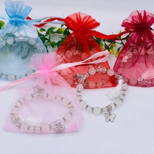 24pcs Quinceanera Butterfly Bracelet Favors/Wedding Favors Baby Shower Sweet Sixteen Butterfly Bracelet Free Bags Baptism Favors