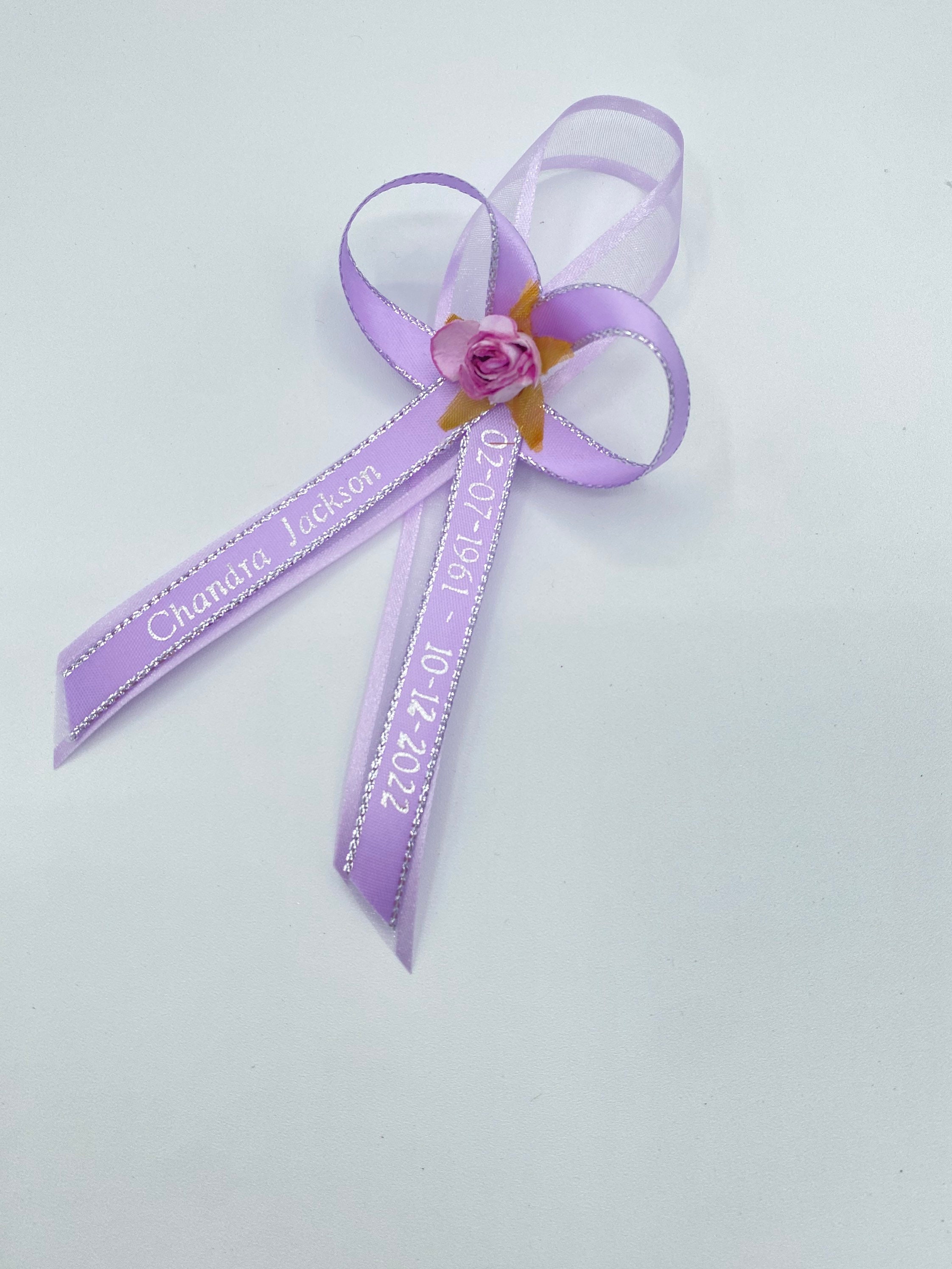 Custom Funeral Ribbons Personalized Funeral Ribbons With Pins: Custom Memorial Favors - Etsy