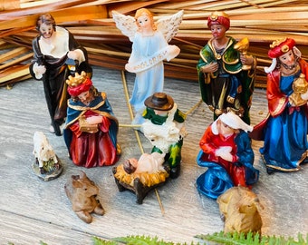 Crèche De Noël En Résine – Statues De La Sainte Famille Artisanales, Décoration Salon, église, Cadeau De Noël - 10