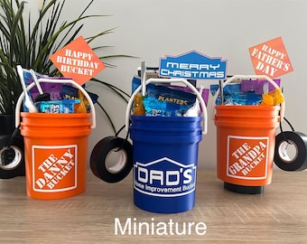 Miniature Personalized Snack and Tool Gift Bucket: Him or Her