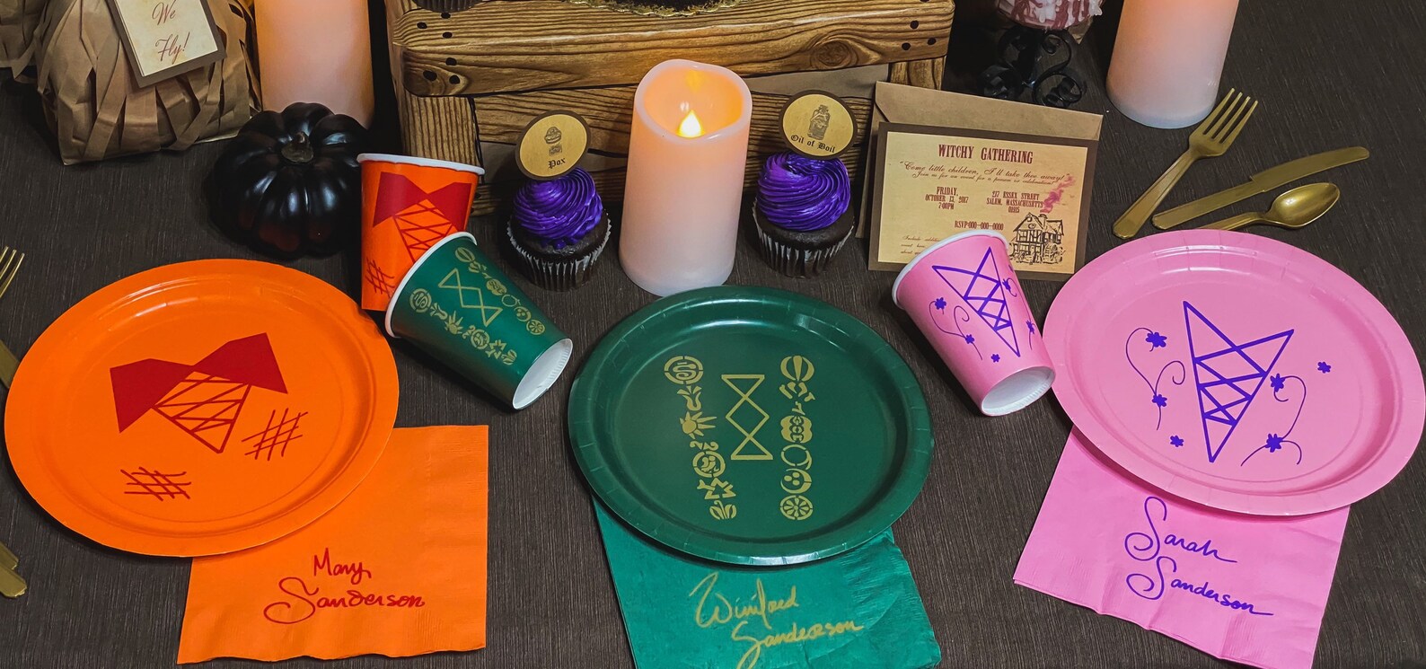 Mystical Hocus Pocus Themed Plates Cups and Napkins Winifred Etsy