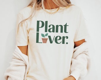 Plant Lover TShirt Natural Beige Cotton Gardener Tee Gift for Plant Enthusiast Graphic Tee
