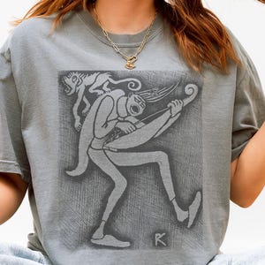 Art Deco Figure T-Shirt | Unisex Comfort Colors Tee Jester Singing Monkey