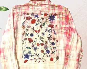 トップス 80s L.L Bean flower art Tee rare lavender LL Bean art outside tee - THRIFTWARES VINTAGE