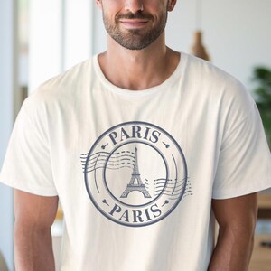 Paris Eiffeltornet stämpel grafisk T-shirt Paris Frankrike resetröja Paris älskareskjorta Paris estetisk t-shirt Eiffeltornetskjorta bild 4