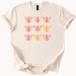 Bees Graphic Tee Honeycomb Insect Lover Shirt Nature Inspired Clothing Bee Kind TShirt