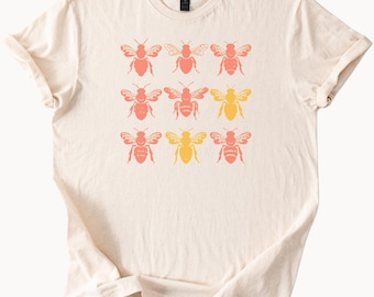 Bijen T-shirt met grafische print honingraat insect minnaar op de natuur geïnspireerde kleding bijensoort T-shirt