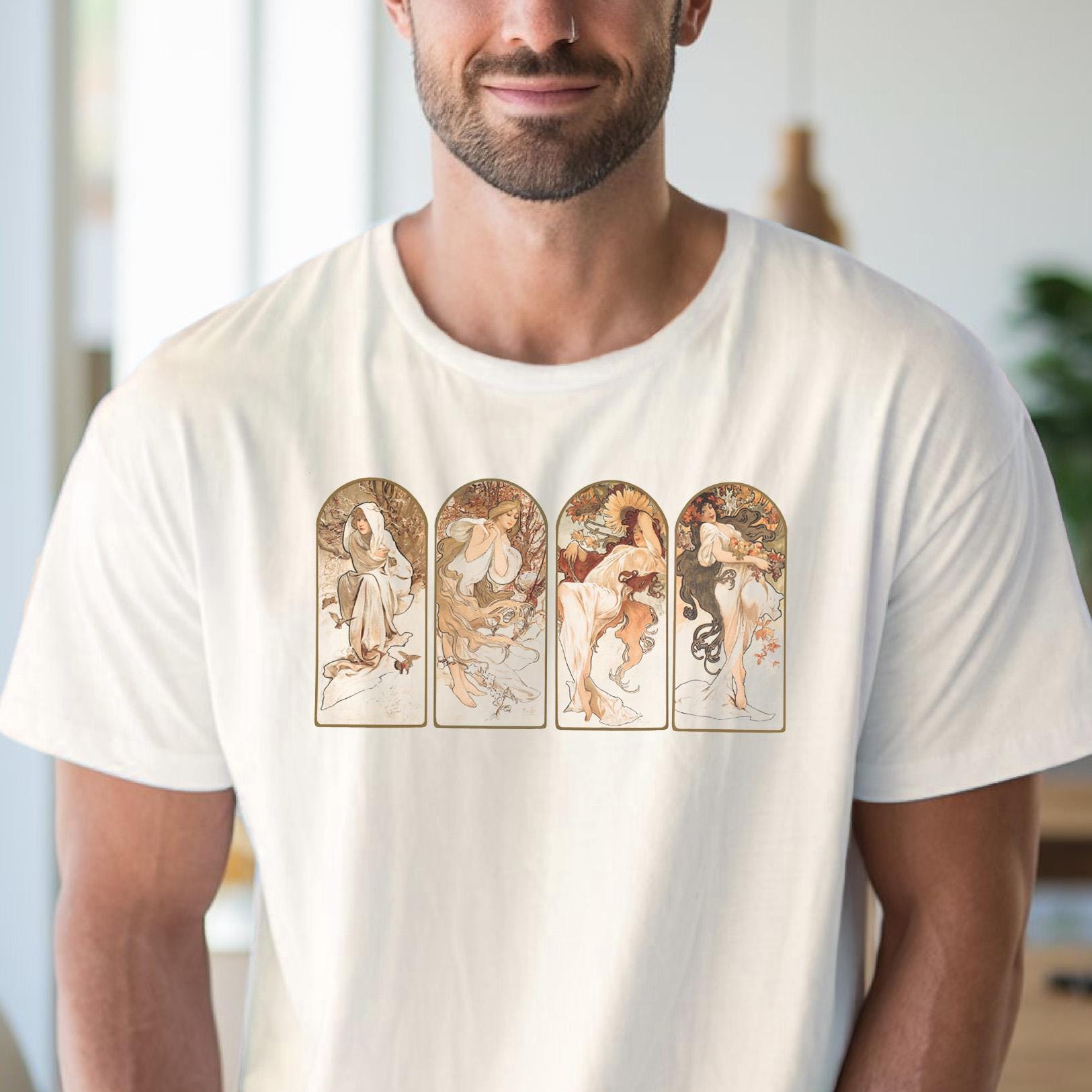 ミュシャ シーズンズ アールヌーボー Tシャツ アルフォンス ミュシャ 
