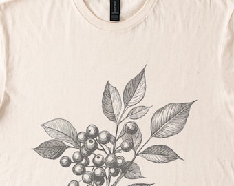 Berry Cluster Woodcut Style Botanical Tee