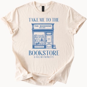 Bookstore Graphic Tee Take Me To The Bookmine Book Lover Shirt Cute Reading Shirt Bookshop Illustration Bookworm Gift T Shirt