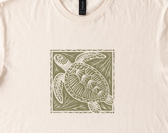 Sea Schildkröte Grafik T-Shirt Ozean-Liebhaber-Shirt Küstenstil TShirt Strand Urlaub Top