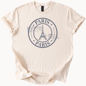 Paris Eiffeltornet stämpel grafisk T-shirt Paris Frankrike resetröja Paris älskareskjorta Paris estetisk t-shirt Eiffeltornetskjorta bild 1