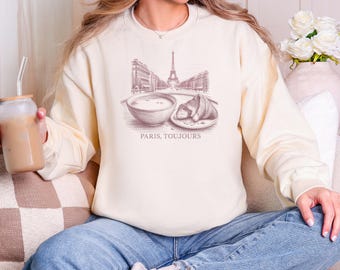 Paris Toujours Café Table Overlooking the Eiffel Tower Sweatshirt