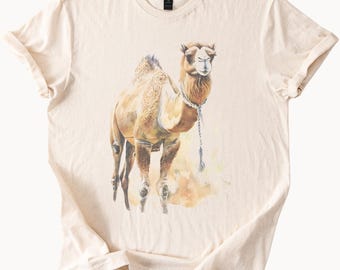 Watercolor Camel Desert Art Graphic Tshirt