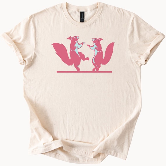 Dancing Squirrels T Shirt Cute Animal Tee Quirky Graphic Top