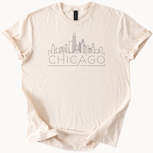 Chicago Skyline Graphic T Shirt Minimalist Cityscape Line Art Chicago Shirt Urban Architecture Tee Chicago Souvenir Shirt Gift