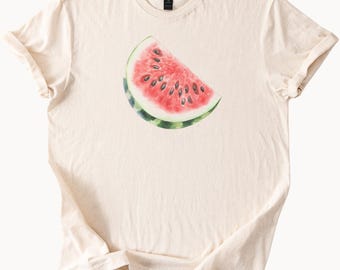 Vattenmelonskiva Grafisk T-shirt Sommarfrukt T-shirt Vattenmelontryck Söt vattenmelontopp Estetisk vattenmelonälskare Gåva