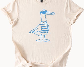 Camiseta genial de gaviota, camiseta con gráfico de pájaro de verano, regalo para amantes de la playa