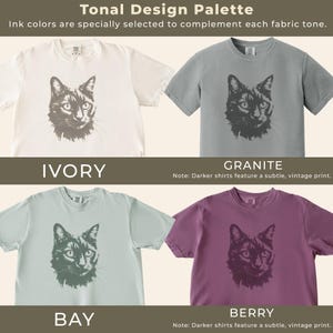 Camiseta unisex con estampado de gato negro, colores cómodos imagen 10
