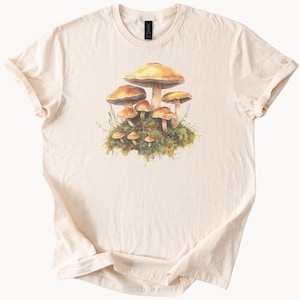 Pilz-Waldgraphik-T-Shirt Natur inspirierte Pilz-Kunst-T-Stück Botanische Pilz-Illustrations-Hemd Cottagecore Ästhetik-Hemd
