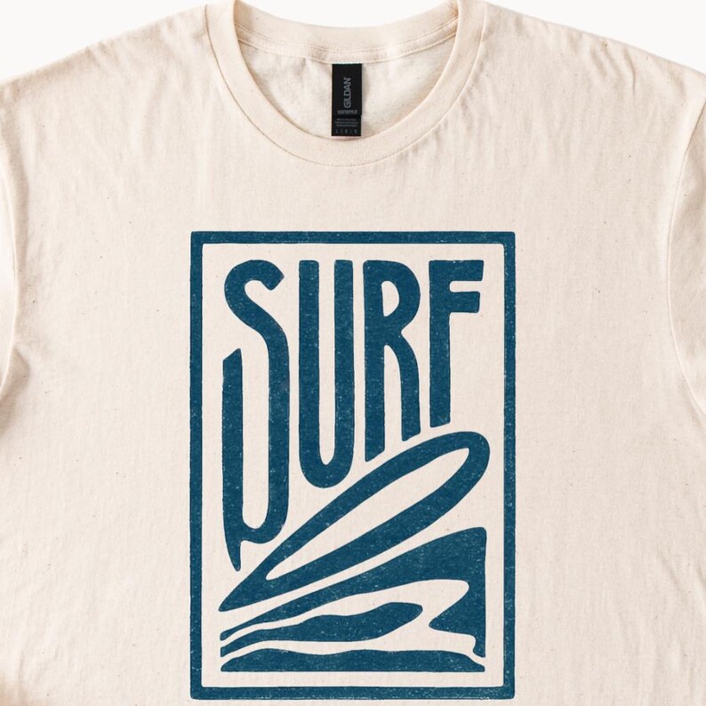 Surf Graphic T-Shirt, Retro Surfing Tee, Beach Lover Shirt, Ocean Wave Print Tee, Summer Casual Top for Surfers image 2
