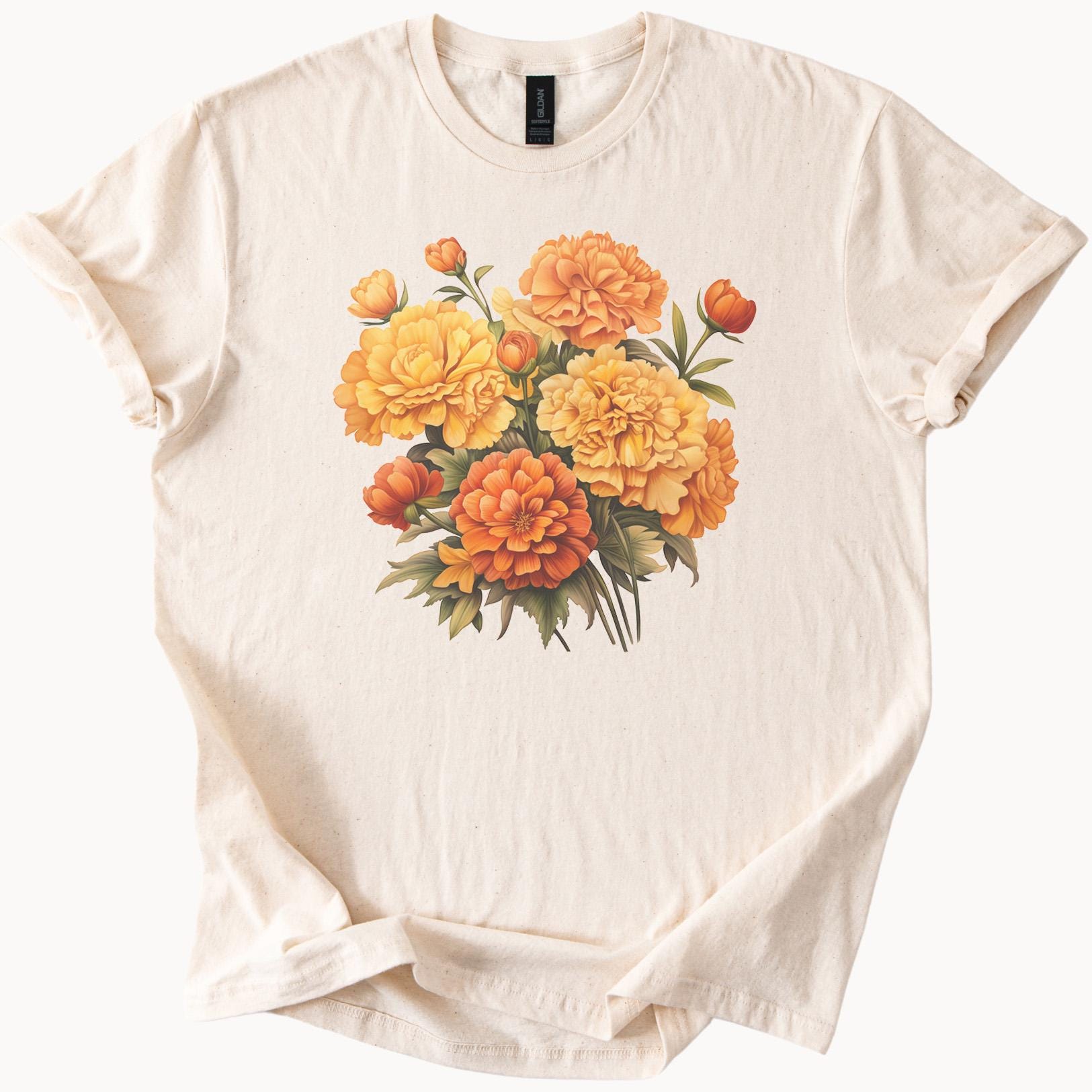 White Tshirt With Yellow Flower - Etsy