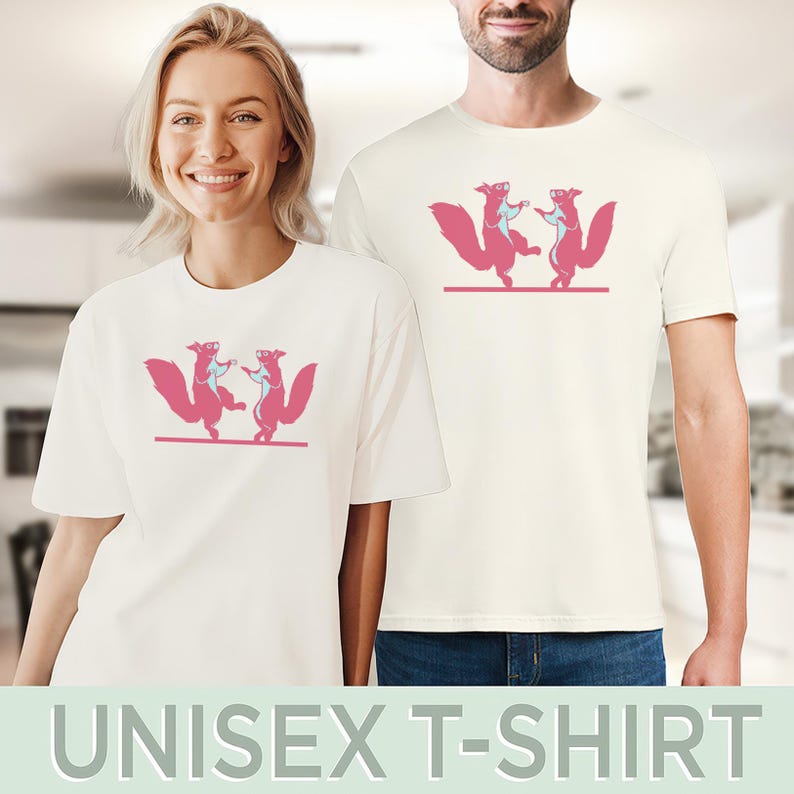 Dansande ekorrar T-shirt söt djurtröja udda grafisk topp bild 5