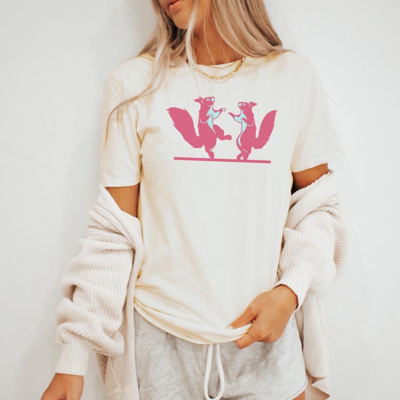 Dansande ekorrar T-shirt söt djurtröja udda grafisk topp bild 3