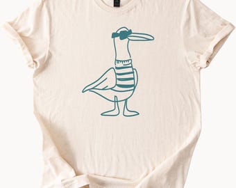 Camiseta de gaviota genial, camiseta de pájaro playero, top gráfico moderno