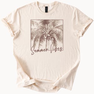 Palm Tree Summer Vibes Graphic Tee Beach Vacation Shirt