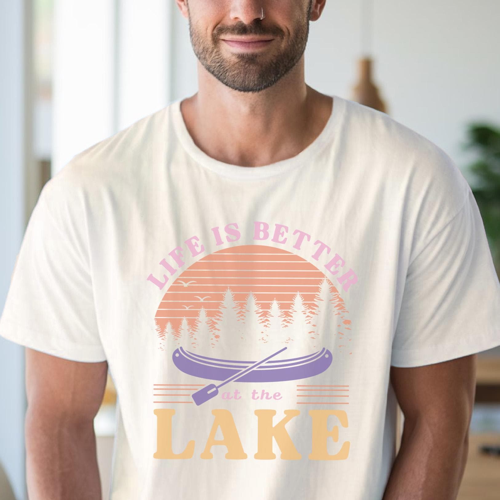 Go All Out Lake Life Summer Boating T-Shirt - 100% Cotton Adult Graphic Tee