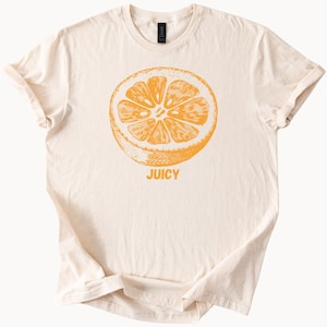 Orange Slice Graphic Tee Juicy Fruit Shirt Citrus Lover Fashion Top