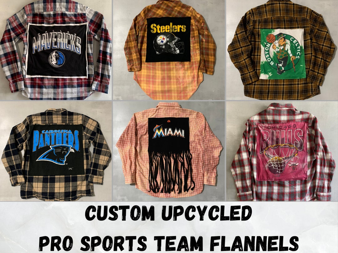 Customizable Apparel Pro Sports Teams Upcycled Custom Flannel Etsy