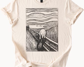 The Scream Edvard Munch Art T Shirt Expressionist Painting Tee