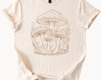 Wild Mushroom Foraging Tee Woodland Fungi Forestcore Cottagecore Nature Lover Shirt Outdoorsy Mycologist Gift