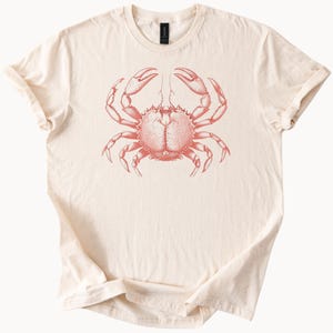 Crab illustration shirt detailed red crab graphic tee coastal beach sea life t shirt ocean inspired crab design summer nature apparel