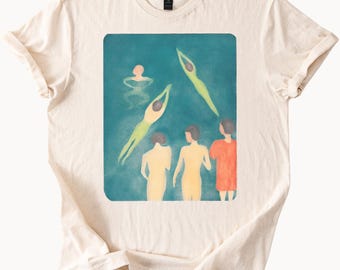 Swimmers Art Graphic Tee Summer Pool Party TShirt