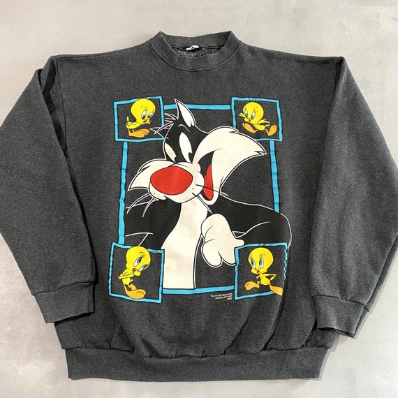 Vintage 1995 Warner Bros Loony Tunes Sweatshirt M… - image 1
