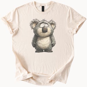 Cute Cartoon Koala Graphic T Shirt Funny Animal Lover Shirt Unique Hand Drawn Koala Bear Tee Gift for Nature Enthusiasts Casual Top