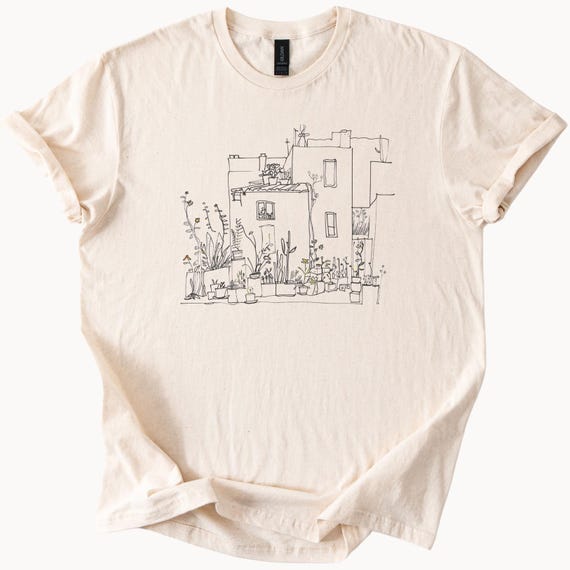 Minimalist House Plant Line Art T Shirt Hand Drawn Botanical Urban Garden Graphic Tee Nature Lover Gift Artistic Home Sketch Shirt