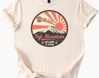 Fuji Mountain Japan Graphic Tee Welcome to Japan T Shirt Souvenir Tee Japanese Mountain Shirt Nature Lover Gift