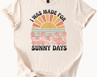 T-shirt Sunny Days T-shirt graphique à fleurs rétro Chemise Summer Vibes