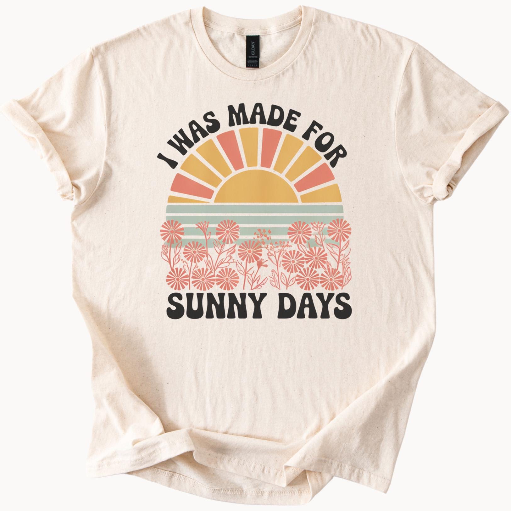 Sunny Days Tshirt Retro Flower Graphic Tee Summer Vibes Shirt - Etsy