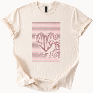 Wave Pattern Heart Ripple Art Graphic Tee