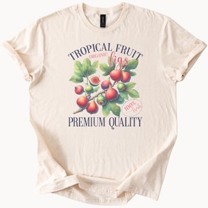 Biologisch T-shirt tropisch fruit, vijgen, vers T-shirt van topkwaliteit