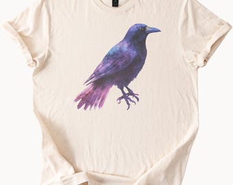 美しいカラスのメンズ、レディース、ユニセックスコットンTシャツ