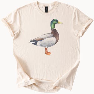 Mallard Duck Graphic T Shirt Realistic Waterfowl Bird Nature Animal Lover Gift Soft Cotton Tee Unique Wildlife Apparel