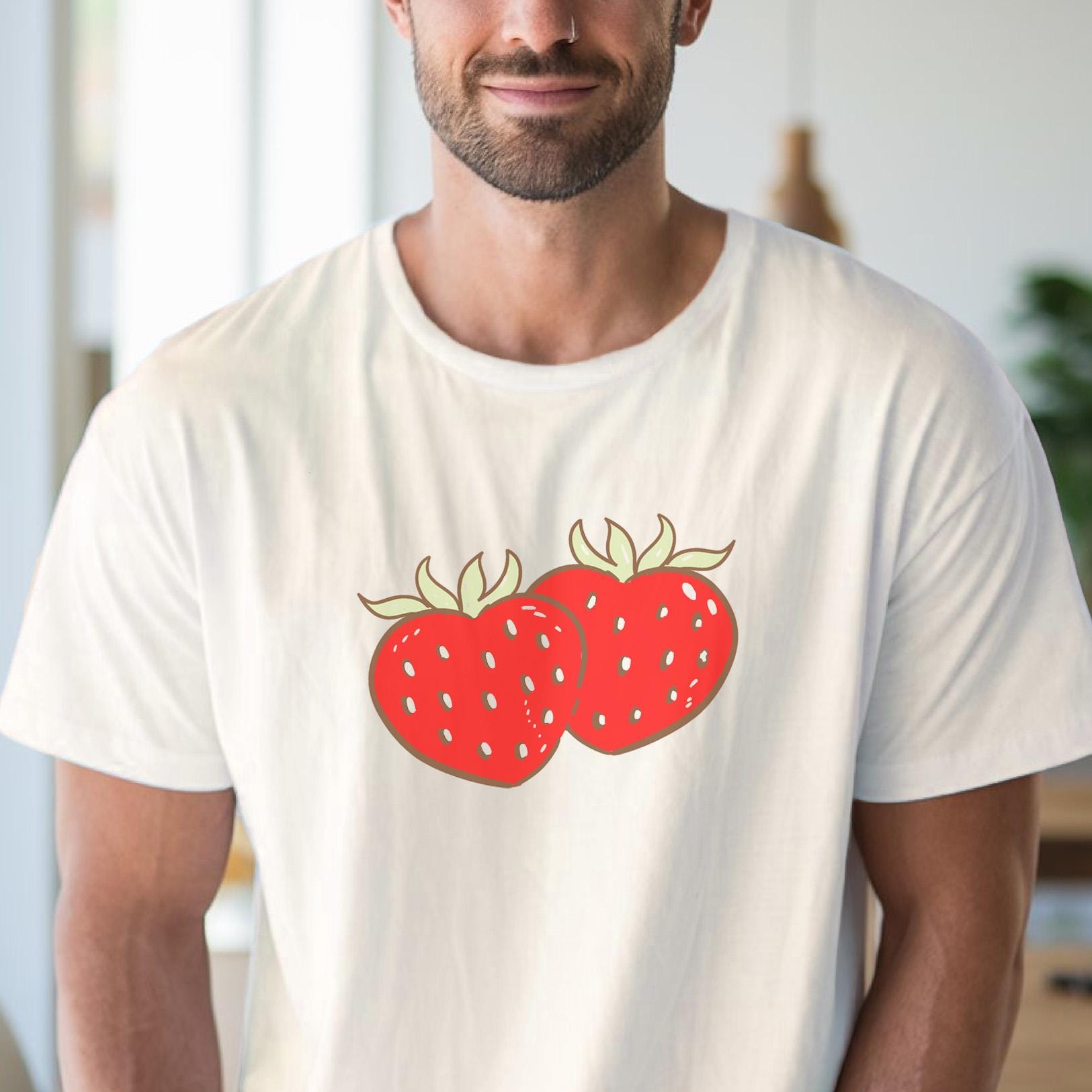 Sweet Strawberry Graphic Tee Cute Fruit T Shirt Summer Style