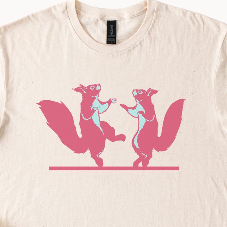 Dansande ekorrar T-shirt söt djurtröja udda grafisk topp bild 2