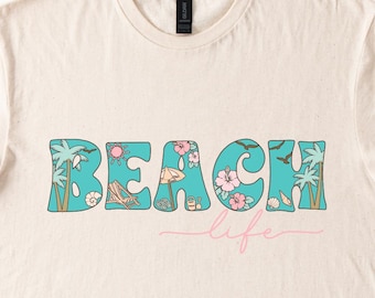 Beach Life Graphic Tee, Summer Vibes Shirt, Coastal Casual Top, Beach Theme T-Shirt, Beach Lover Gift, Vacation Tee